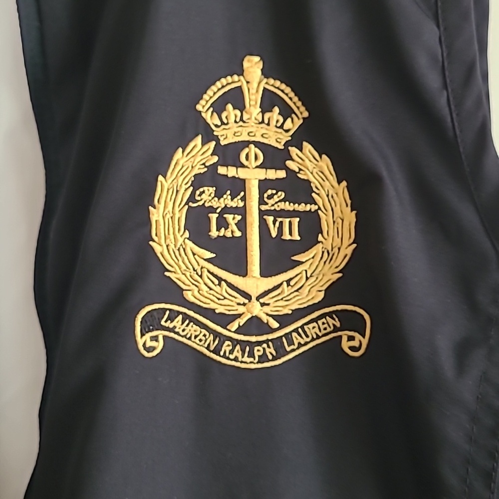 Lauren Ralph Lauren Reversible Vest with Gold Embroidered Crest - Picture 2 of 10